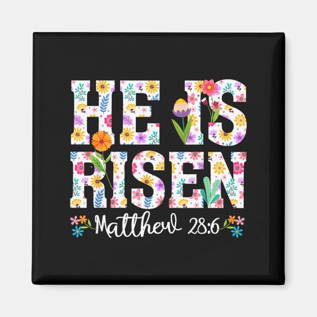 He is risen boho easter christian jesus  magnet (Front)
