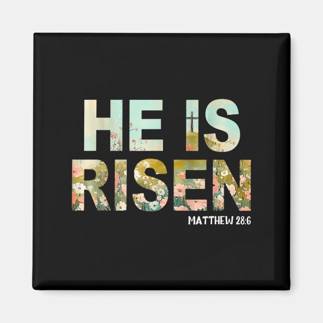 He is risen boho easter christian jesus  magnet (Front)