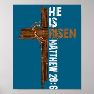 He is risen boho easter christian jesus  poster