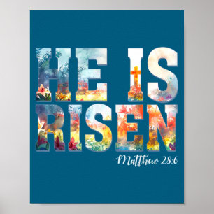 He is risen boho easter christian jesus  poster
