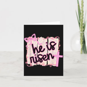He Is Risen Bunny Eggs Happy Easter Jesus Christia Card