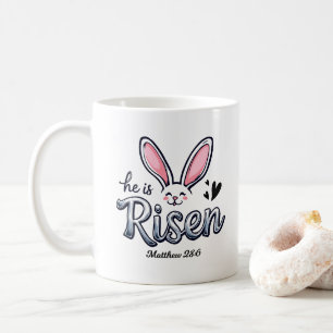 He is Risen Bunny Happy Easter Coffee Mug