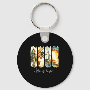 He Is Risen Christian Cross Jesus Bible Verse Happ Key Ring