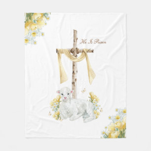 He Is Risen Christian Easter Personalised Fleece Blanket