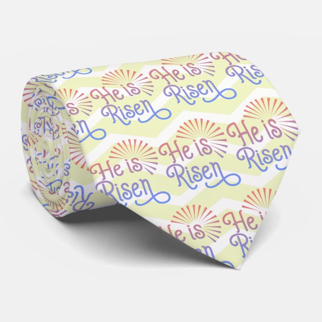 He is Risen Christian Easter Retro Tie (Rolled)