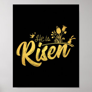 He Is Risen Christian For Easter Wear  Poster