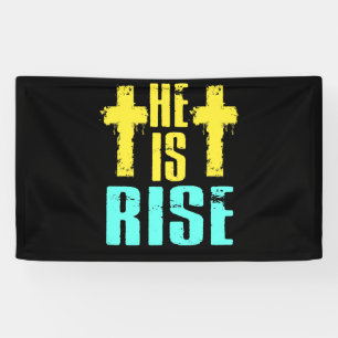 He Is Risen Christian Happy Easter Jesus Banner