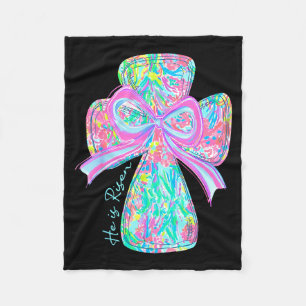 He Is Risen Christian Jesus Bible Verse Coquette B Fleece Blanket