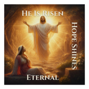 He Is Risen Christian Poster