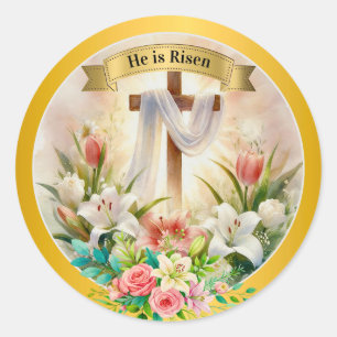 He is Risen Christian - Religious Easter  Classic Round Sticker