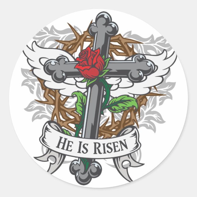 He Is Risen Classic Round Sticker (Front)