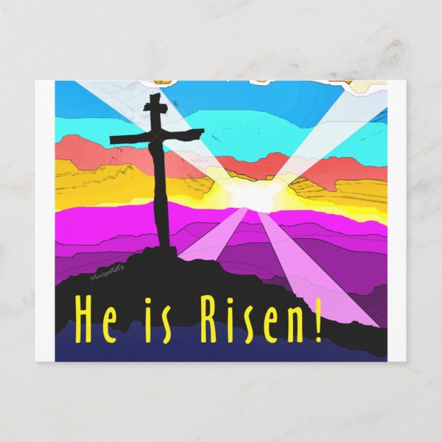 He is risen cross Christian Gift design Postcard (Front)