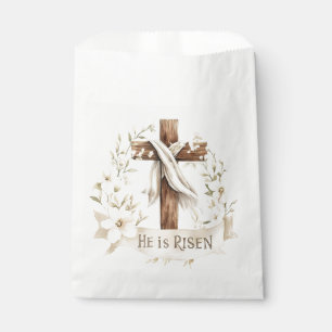 He is Risen Cross Easter Favour Bags