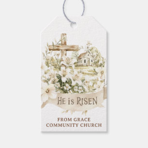 He is Risen Cross Easter Gift Tags