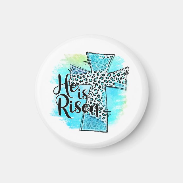 He is Risen Cross Easter Magnet (Front)