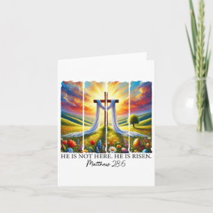 He Is Risen Cross Faith Resurrection Jesus Easter  Card