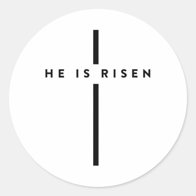 He Is Risen Cross Jesus Easter Day Christians 1  Classic Round Sticker (Front)