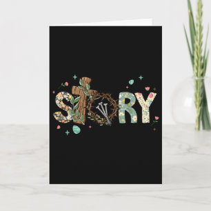 He Is Risen Cross Jesus Easter Day Christians True Card