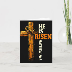 He is risen cross jesus religious christian faith card