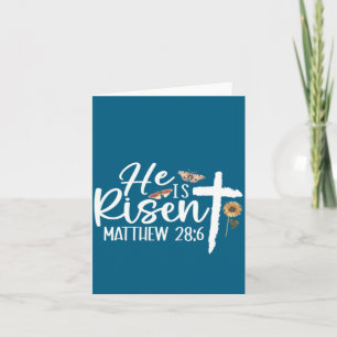 He Is Risen Cross Jesus Religious Easter Day Chr Card