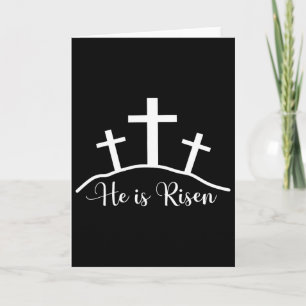 He Is Risen Cross Jesus Religious Easter Day Chris Card