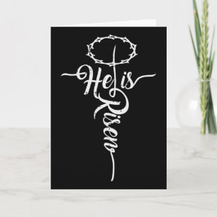 He Is Risen Cross Jesus Religious Easter Day Chris Card