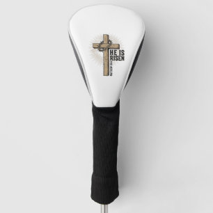 He Is Risen Cross Matthew 28_6 Vintage Christian D Golf Head Cover