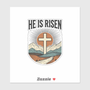 He Is Risen Cross Sunrise Christian Easter Shirt D