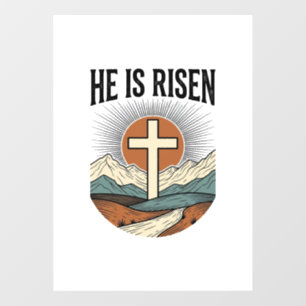 He Is Risen Cross Sunrise Christian Easter Shirt D