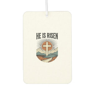 He Is Risen Cross Sunrise Christian Easter Shirt D Car Air Freshener