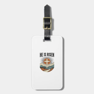 He Is Risen Cross Sunrise Christian Easter Shirt D Luggage Tag