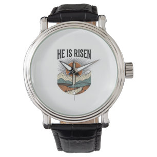 He Is Risen Cross Sunrise Christian Easter Shirt D Watch