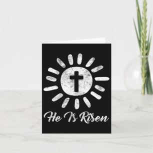 He Is Risen Cross Vintage Happy Easter Card