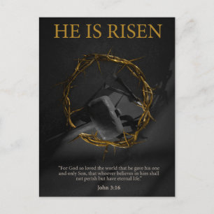 He is Risen Crown of Thorns   Holiday Postcard