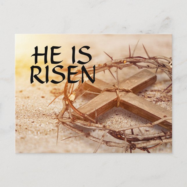 He is Risen Crown of Thorns   Holiday Postcard (Front)