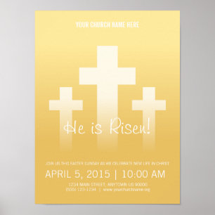 He is Risen! Customisable Easter Sunday Poster