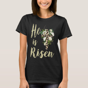 He Is Risen Cute Christian Teen Girls Mom Jesus E T-Shirt