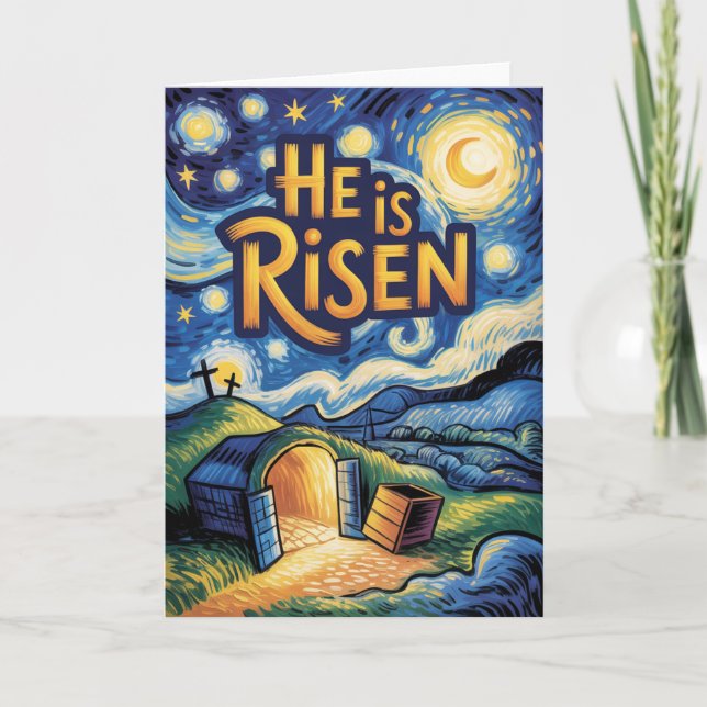 “He is Risen Easter Bulk Church Congregation Card (Front)