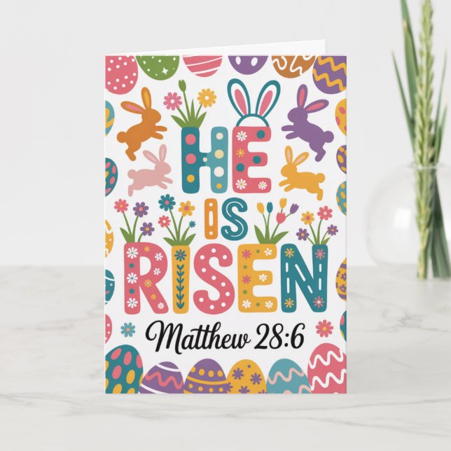 He Is Risen Easter Bulk Church Greeting Cards (Front)