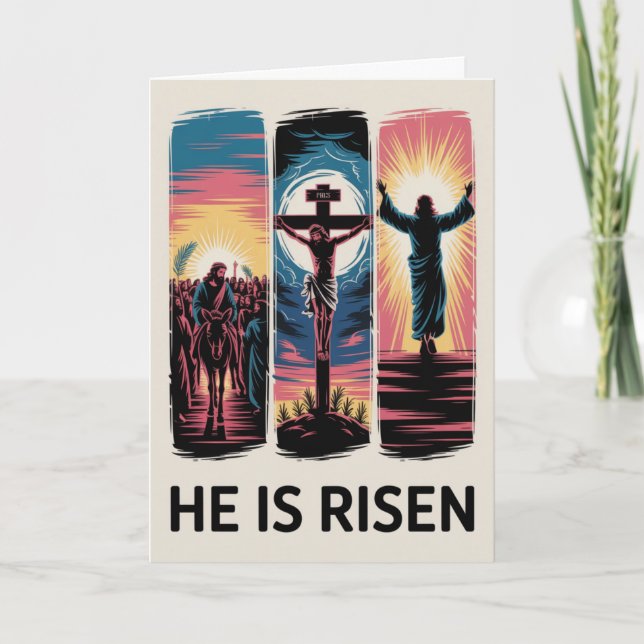 He Is Risen Easter Bulk Church Greeting Cards (Front)