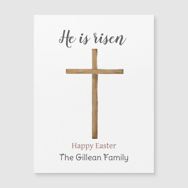 He is risen, easter christian cross Religious (Front)