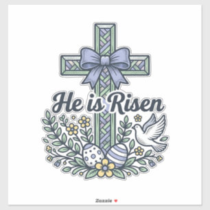 He Is Risen Easter Cross Vintage Vector