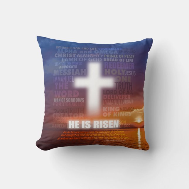 He is Risen - Easter Cushion (Front)