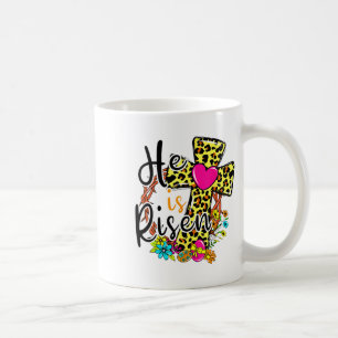He Is Risen Easter Day Jesus Floral Leopard Teen G Coffee Mug