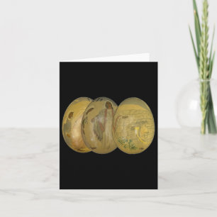 He Is Risen Easter Eggs Jesus Christ Family Rabbit Card