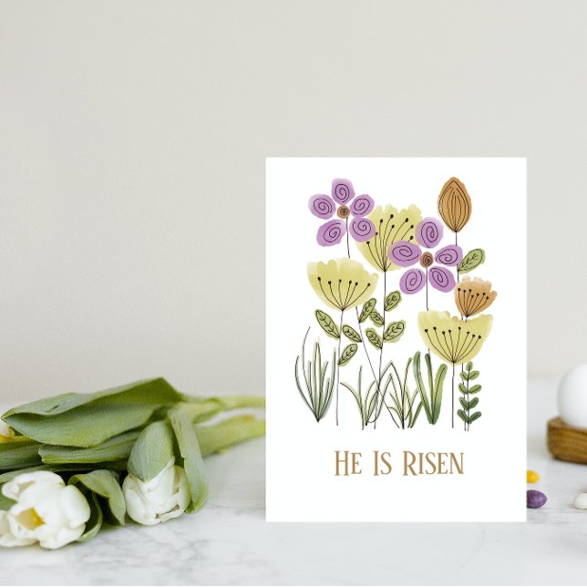 He Is Risen Easter Floral Card (Creator Uploaded)