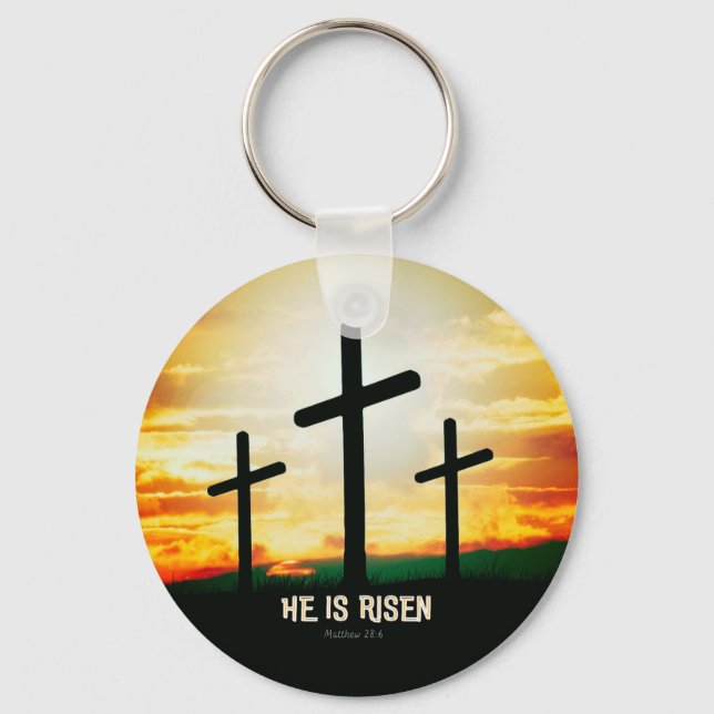 HE IS RISEN - EASTER ILLUSTRATION KEY RING (Front)