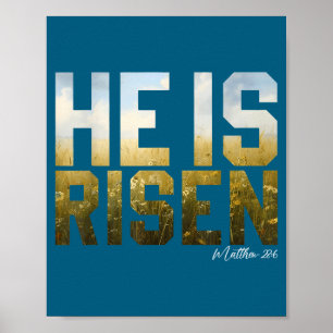 He is risen easter jesus bible verse christian poster