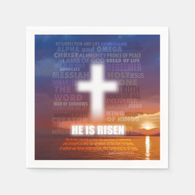 He is Risen - Easter Napkin (Front)