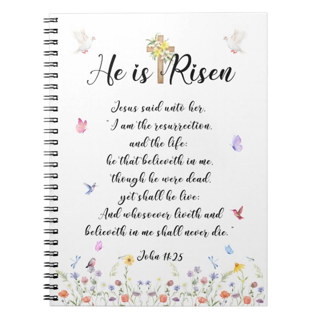 He is Risen-Easter Notebook (Front)